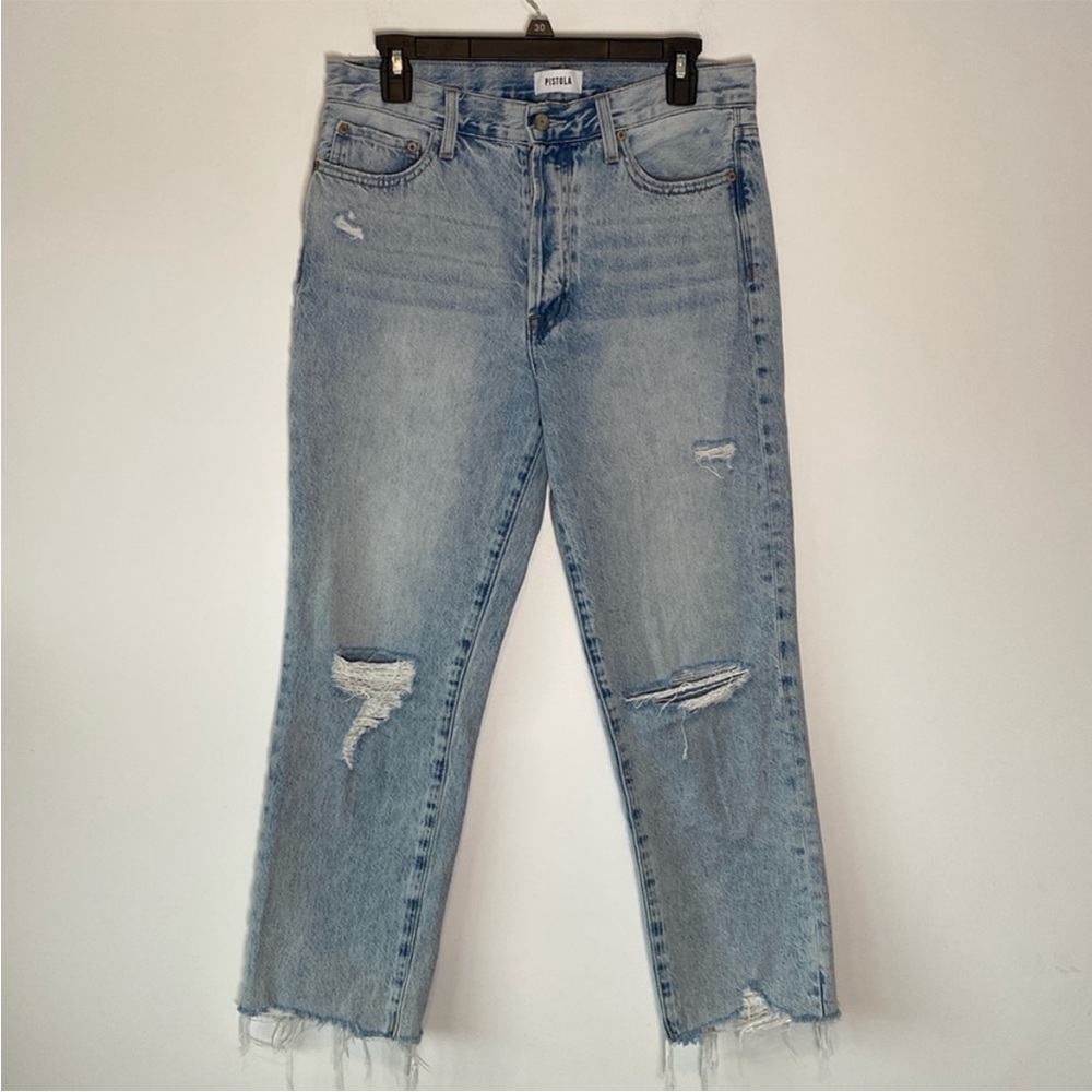 Pistola Charlie High Rise Straight Denim Jeans Hysteria Distressed Revolve 29